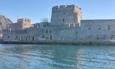 Bourtzi Fortress in Nafplio harbor, Greece